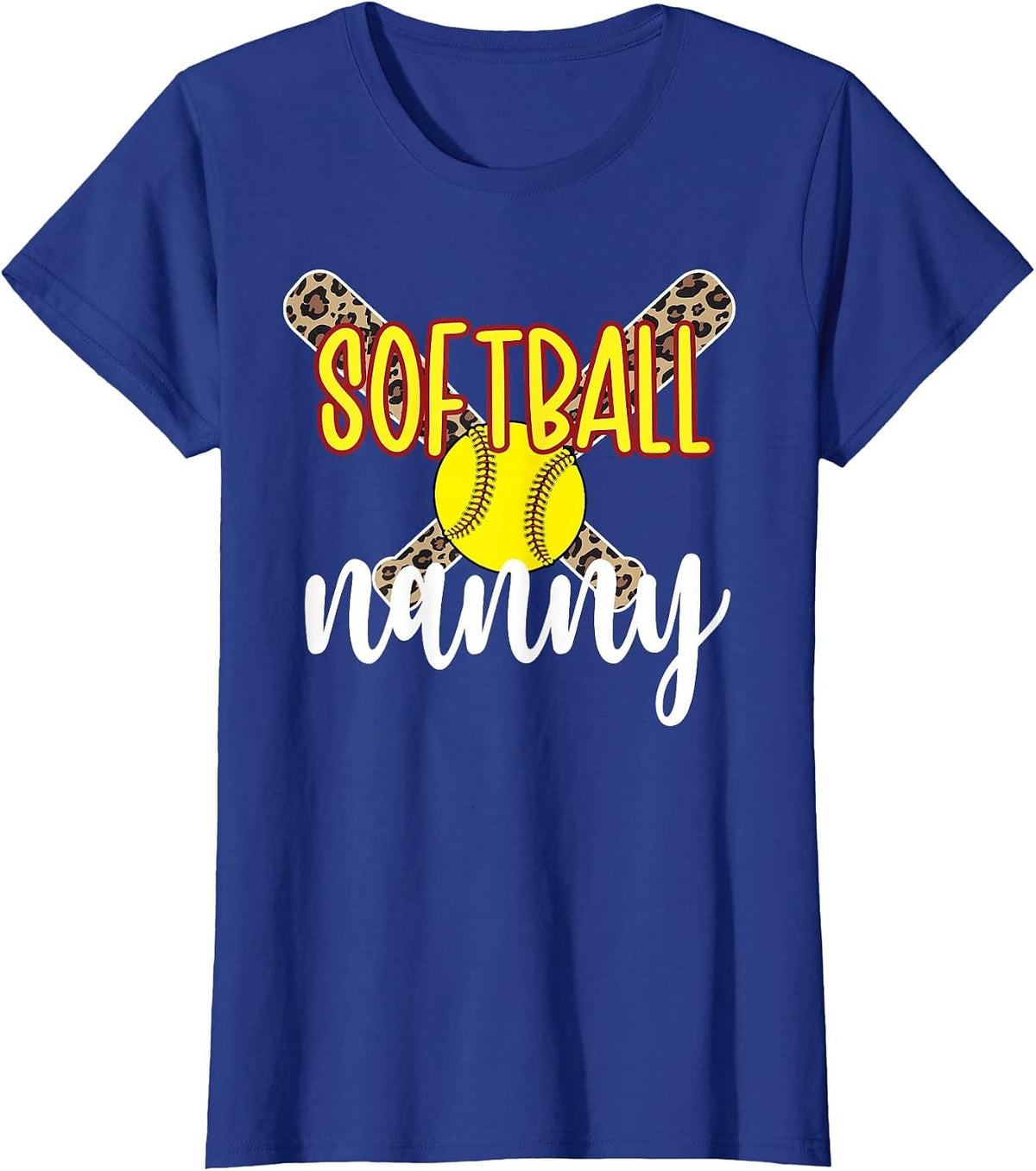 Softball Nanny Grandma Softball Player Nanny T-Shirt - Royal Blue