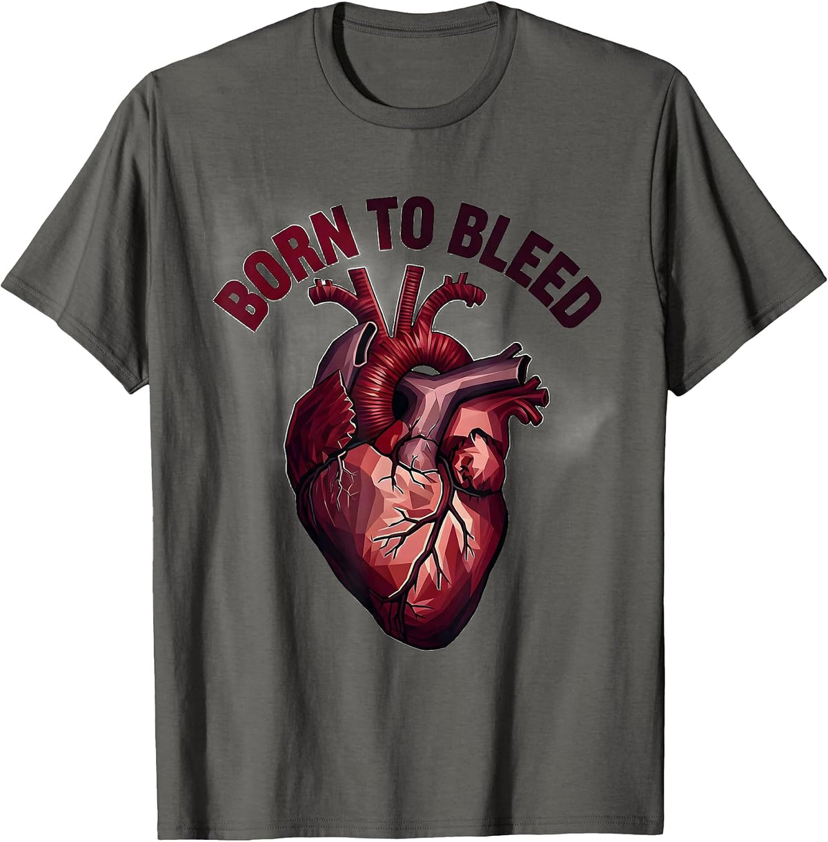 Born to Bleed Bold Bloody Graphic Design T-Shirt - Asphalt Grey