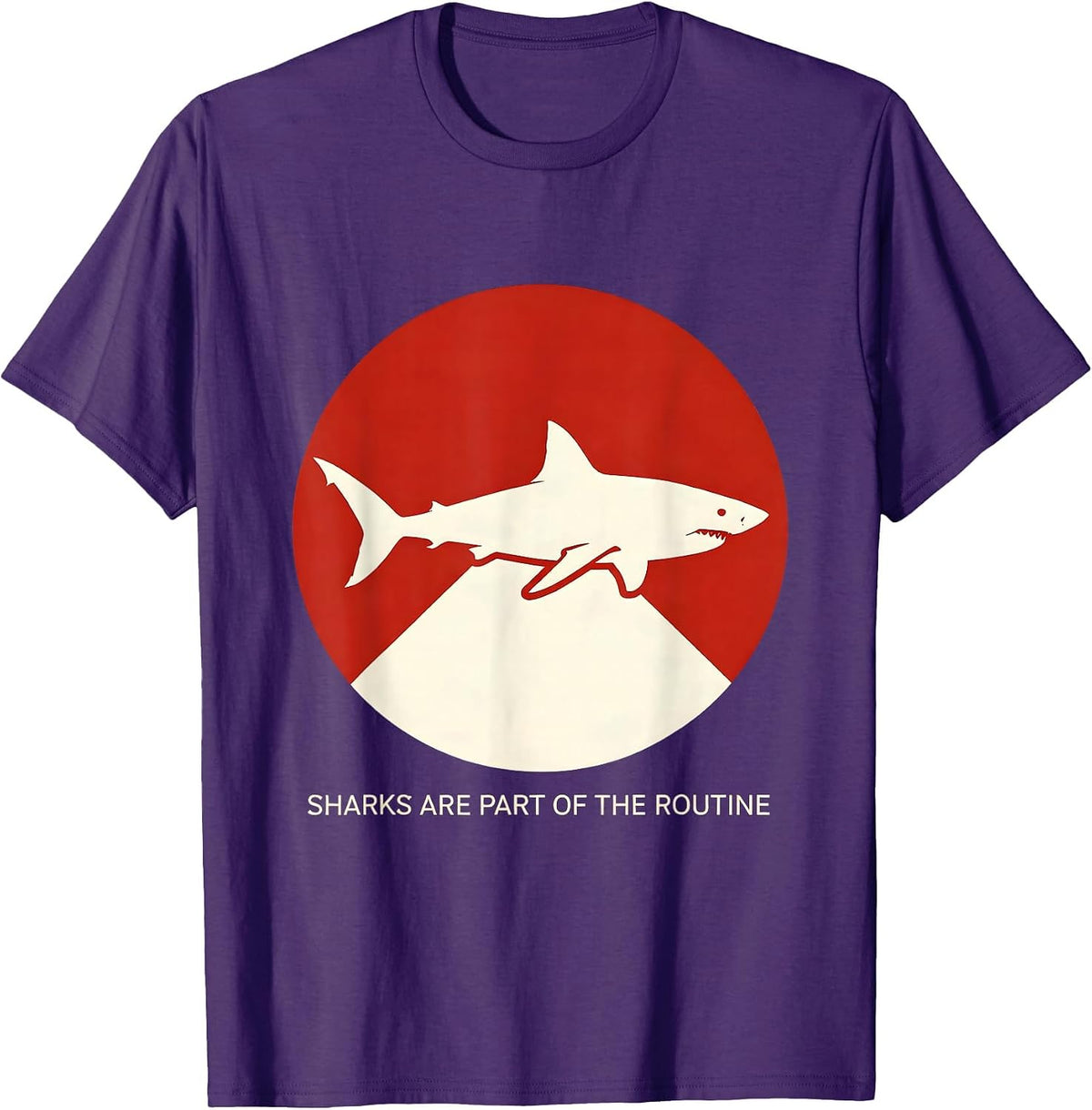 Men's Sharks Are Part Of The Routine Funny Scuba Diver Ocean Humor T-Shirt - Purple