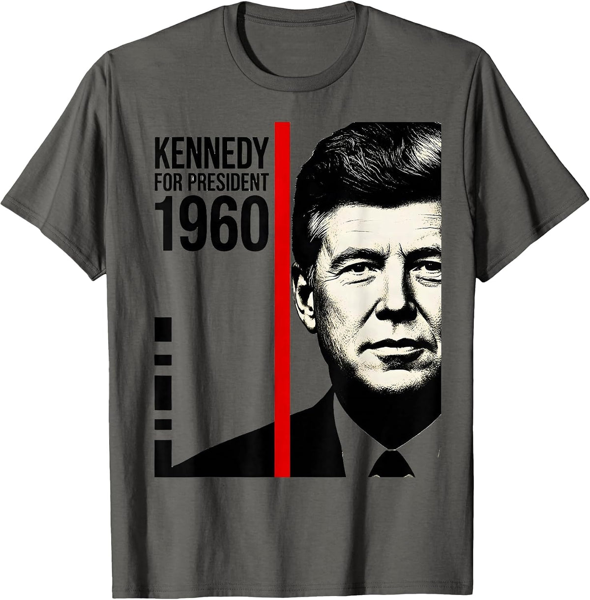 Kennedy For President 1960 Retro Patriotic Political T-Shirt - Asphalt Grey