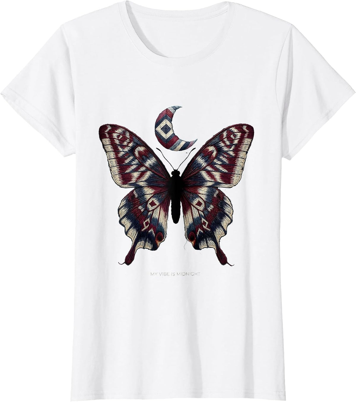 Women's My Vibe Is Midnight Goth Dark Aesthetic Design T-Shirt - White