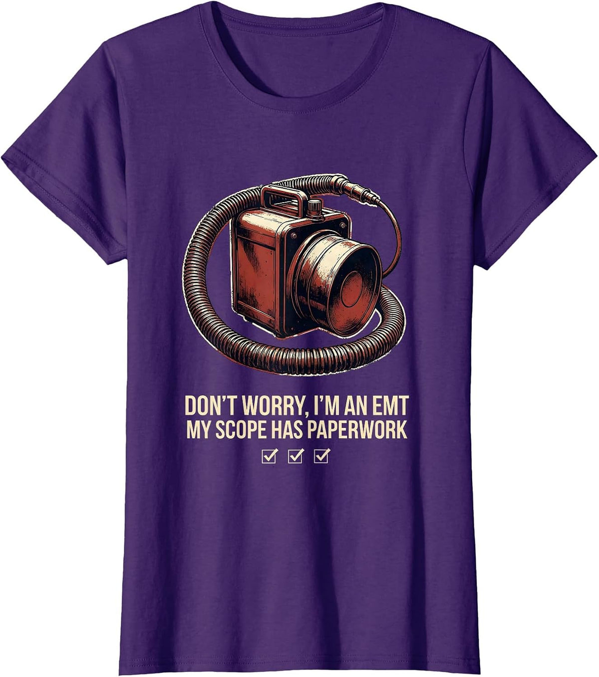 Women's Don't Worry, I'm An EMT Vintage T-Shirt - Purple