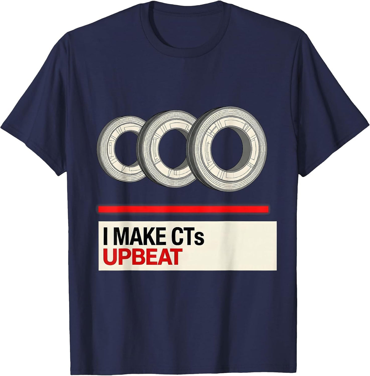 Men's I Make CTs Upbeat Swiss International Radiology Tech Rad T-Shirt - Navy Blue