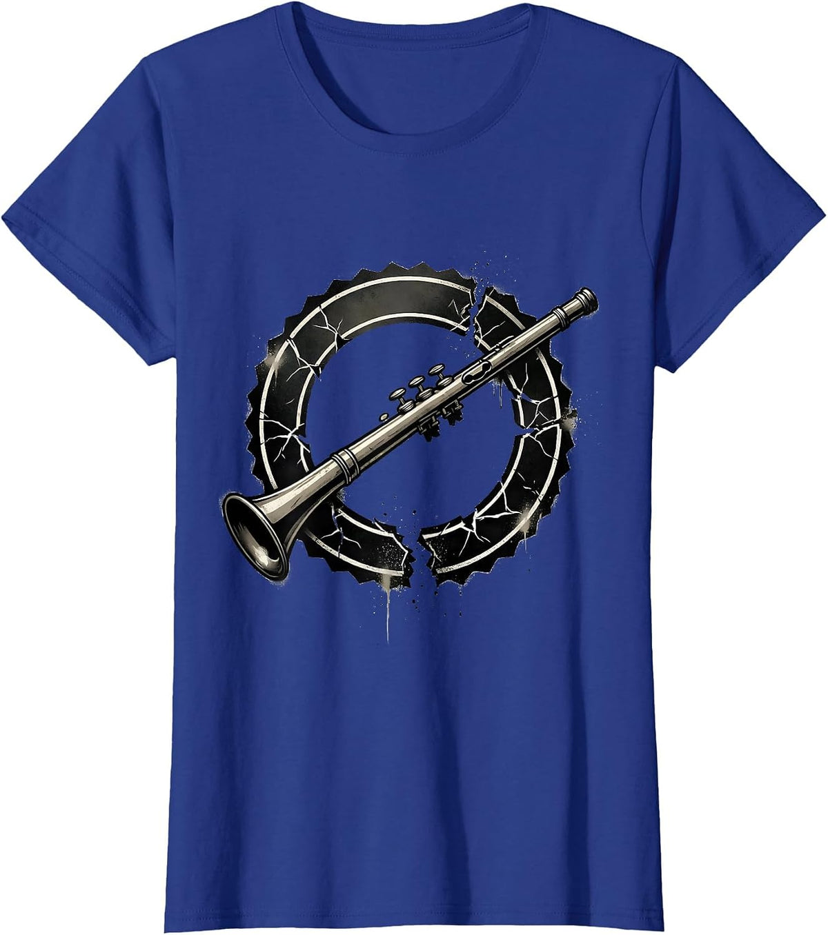 Women's Broken Flute Band Instrument Player Humor Gift T-Shirt - Royal Blue