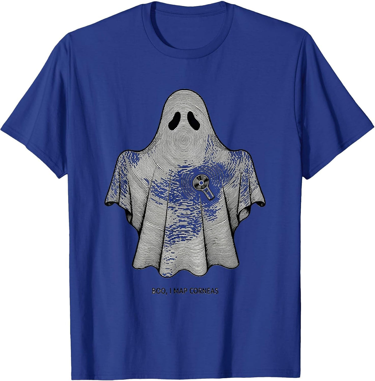 Men's Boo I Map Corneas Funny Optometrist Halloween Eye Doctor T-Shirt - Royal Blue