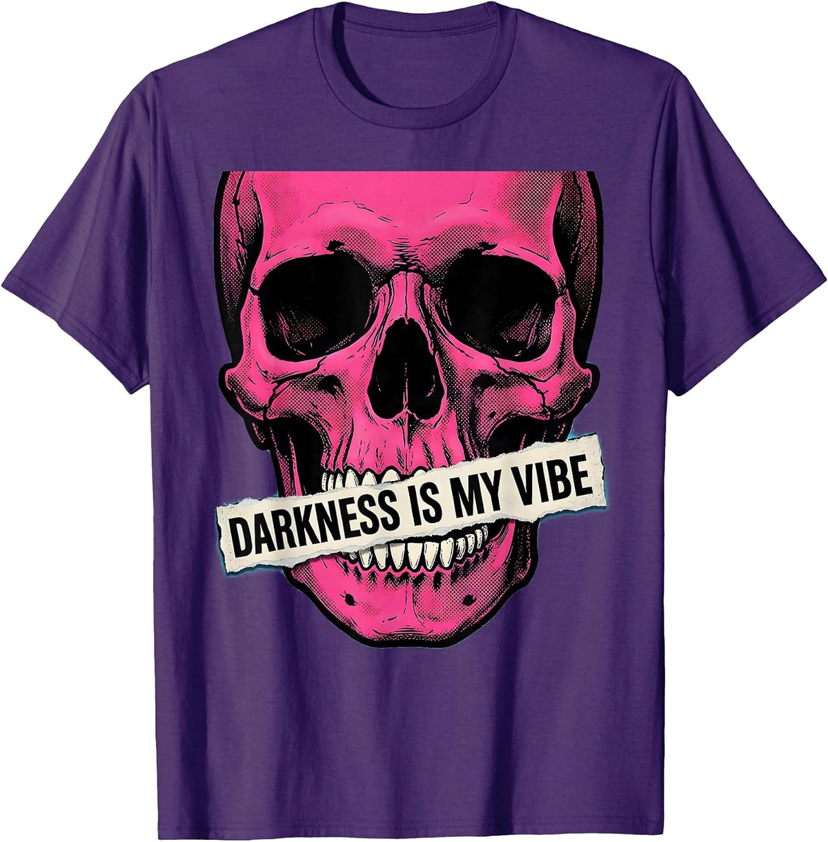 Darkness Is My Vibe Halloween Graphic Design T-Shirt - Purple