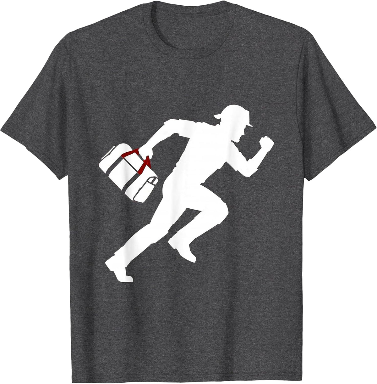 EMT Paramedic Sprinting Trauma Bag Graphic T-Shirt - Dark Heather Grey