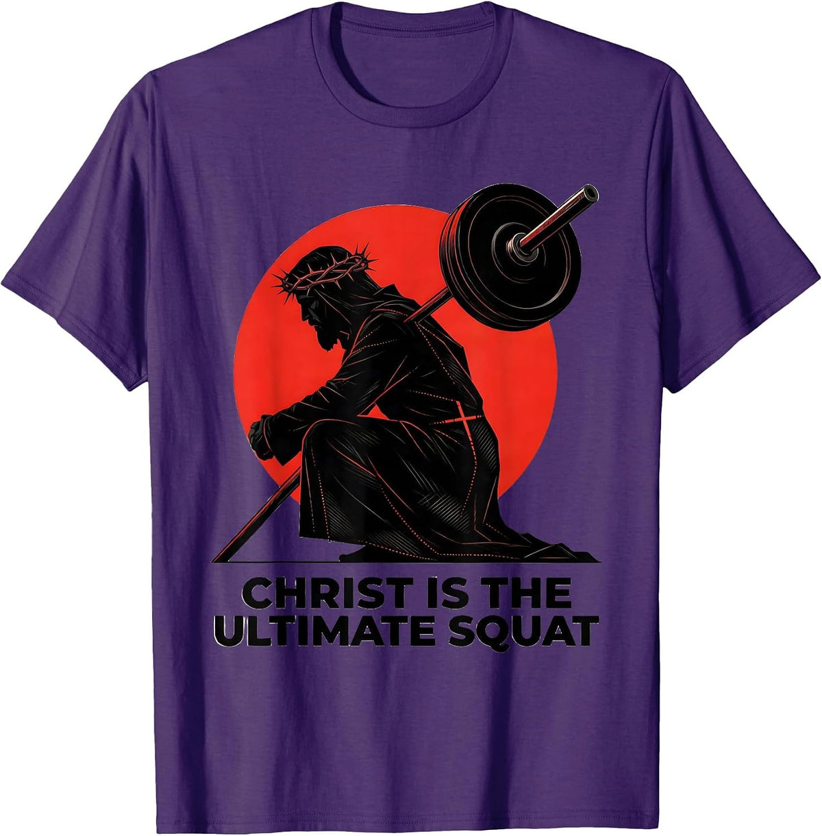 Men's Christ Is The Ultimate Squat Funny Christian Gym Jesus T-Shirt - Purple
