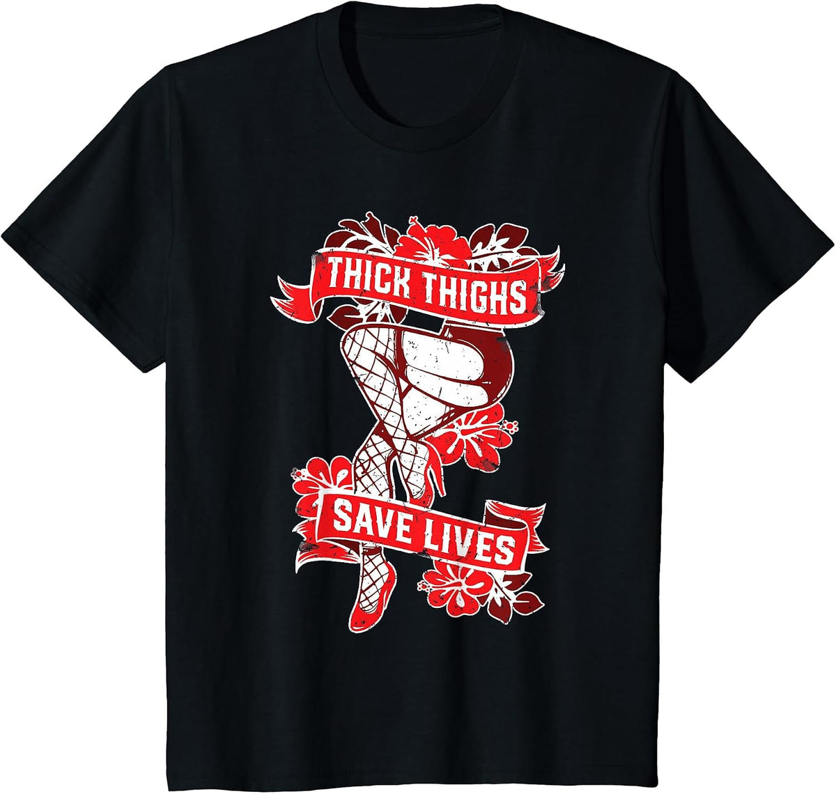 Thick Thighs Save Lives Gym Humor Funny Fitness T Shirt T-Shirt - Black
