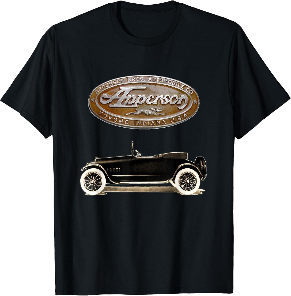 Antique Car 1915 Apperson Bros. Jack Rabbit T-Shirt - Black