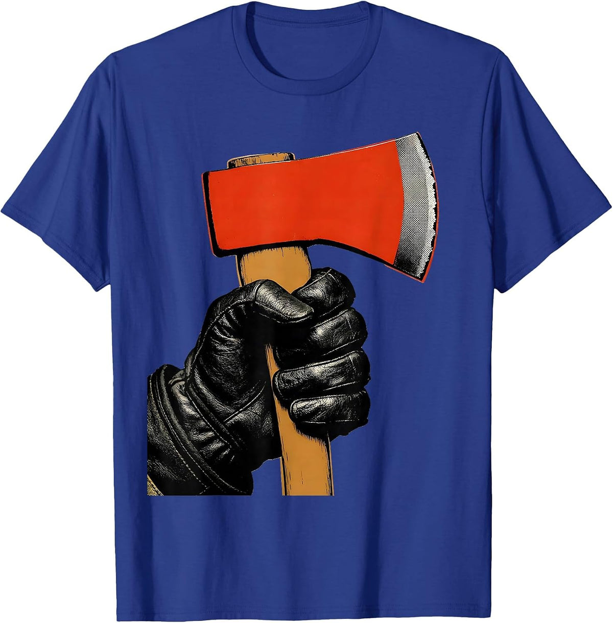 Firefighter Axe Grip Graphic Tee T-Shirt - Royal Blue