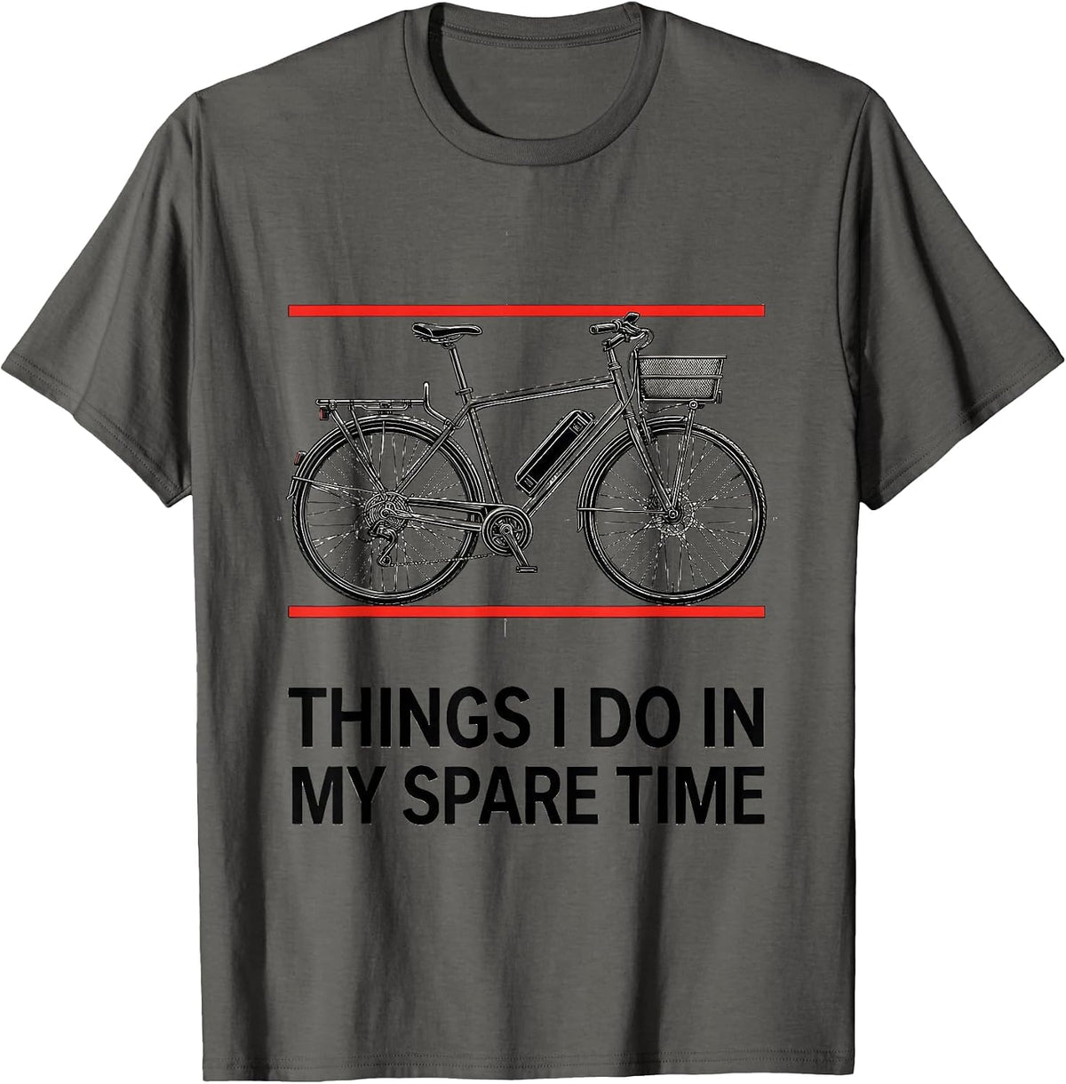 Men's Things I Do In My Spare Time Funny Biker Motorcycle Cycling T-Shirt - Asphalt Grey