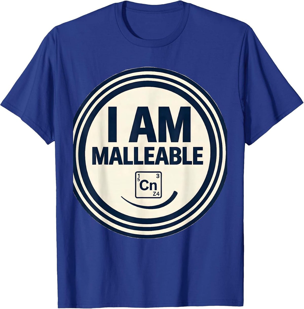Men's I Am Malleable Funny Chemistry Science Humor Periodic Table T-Shirt - Royal Blue