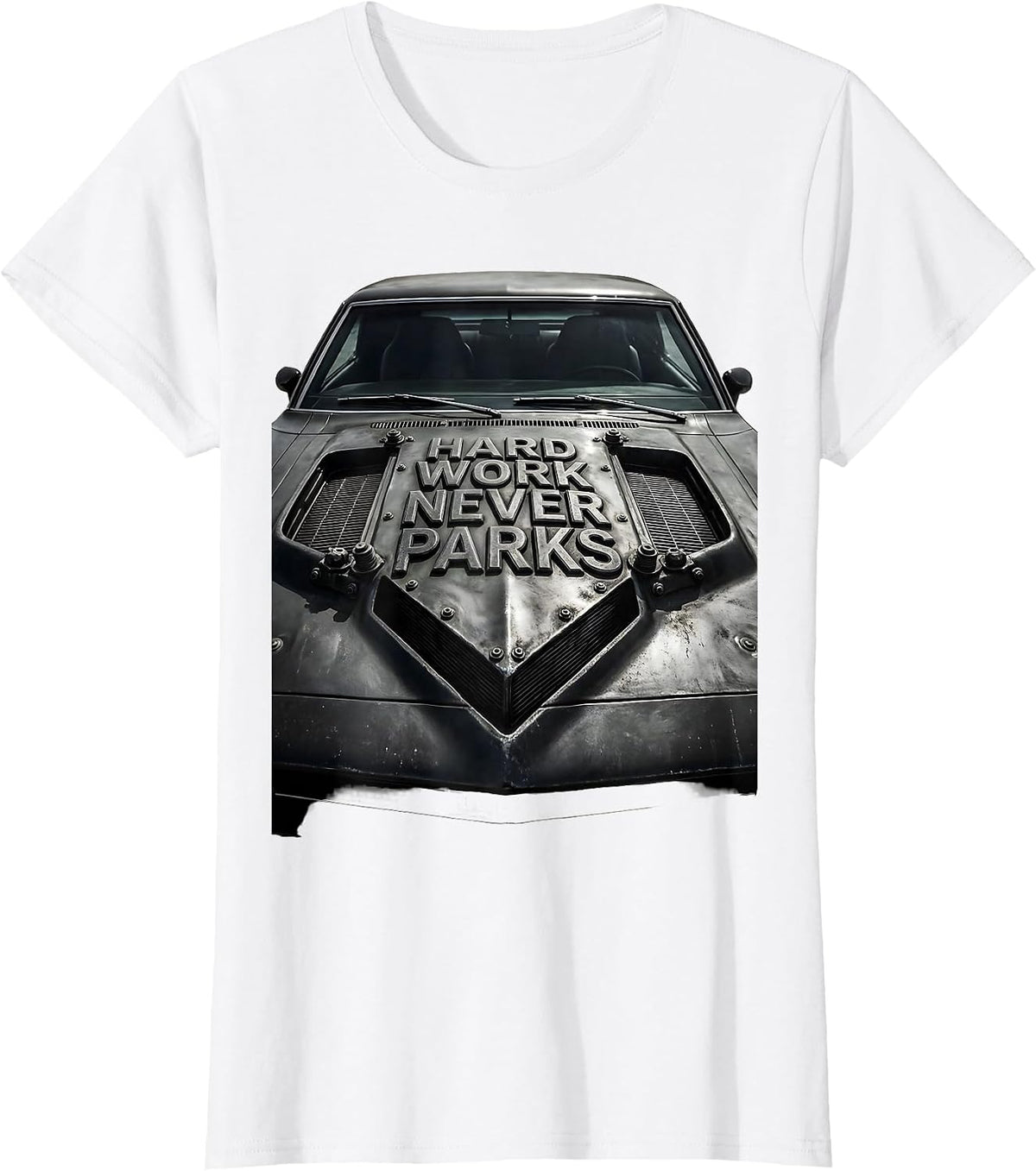 Women's Valley Forge Automotive Hard Work Never Parks T-Shirt - White