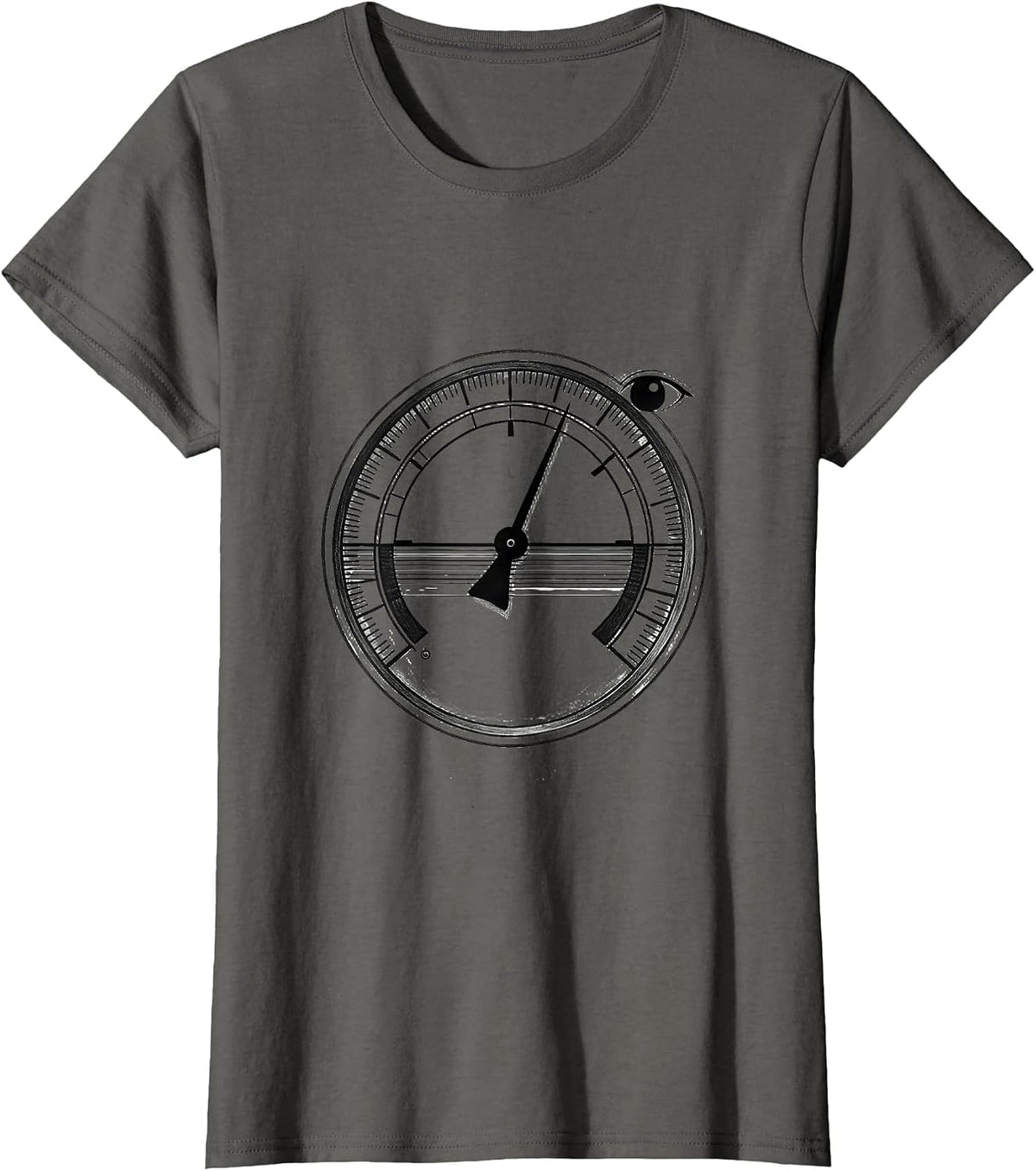 Women's Minimal Pressure Gauge Funny Plumber Pipefitter Gift T-Shirt - Asphalt Grey