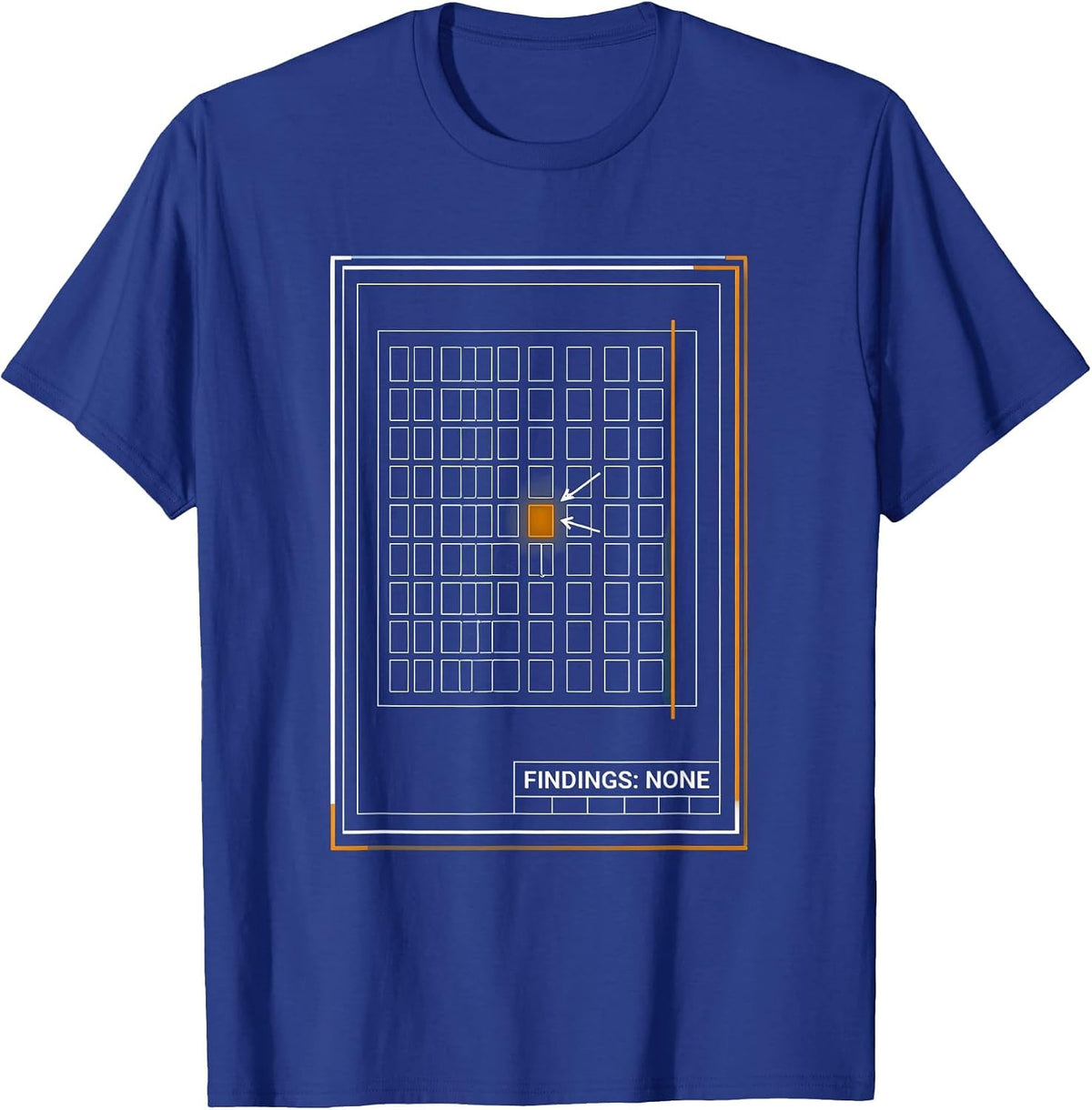 Findings: None Technical Blueprint Accountant Office Humor T-Shirt - Royal Blue