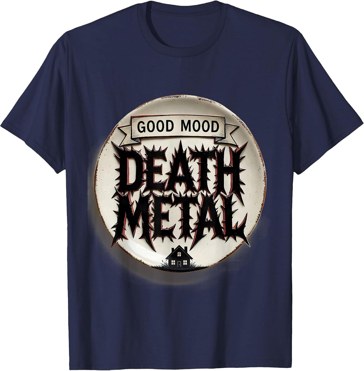 Good Mood Death Metal Funny Heavy Metal Fan Metalhead T-Shirt - Navy Blue
