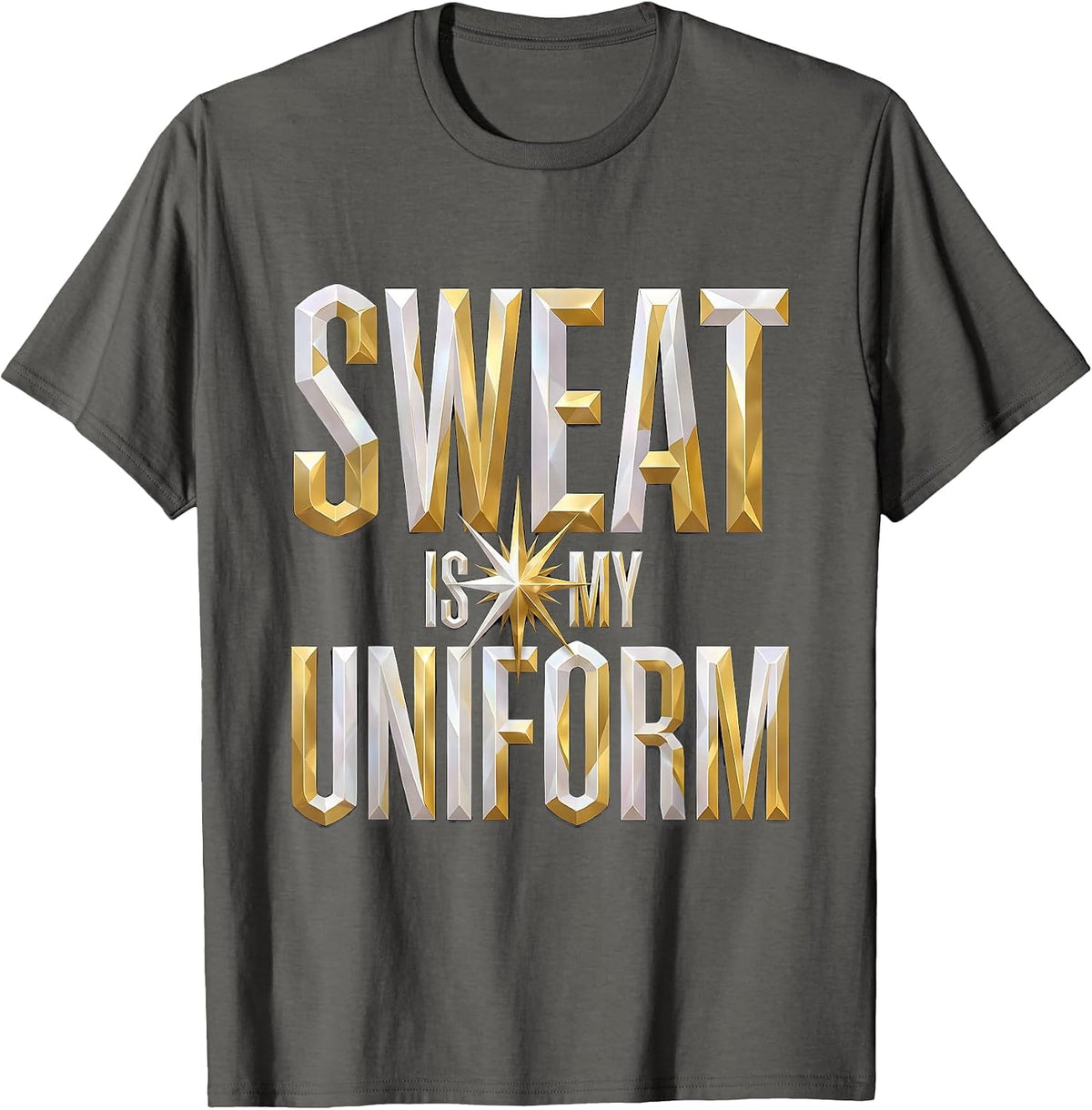 Sweat Is My Uniform Blue Collar Worker Design T-Shirt - Asphalt Grey