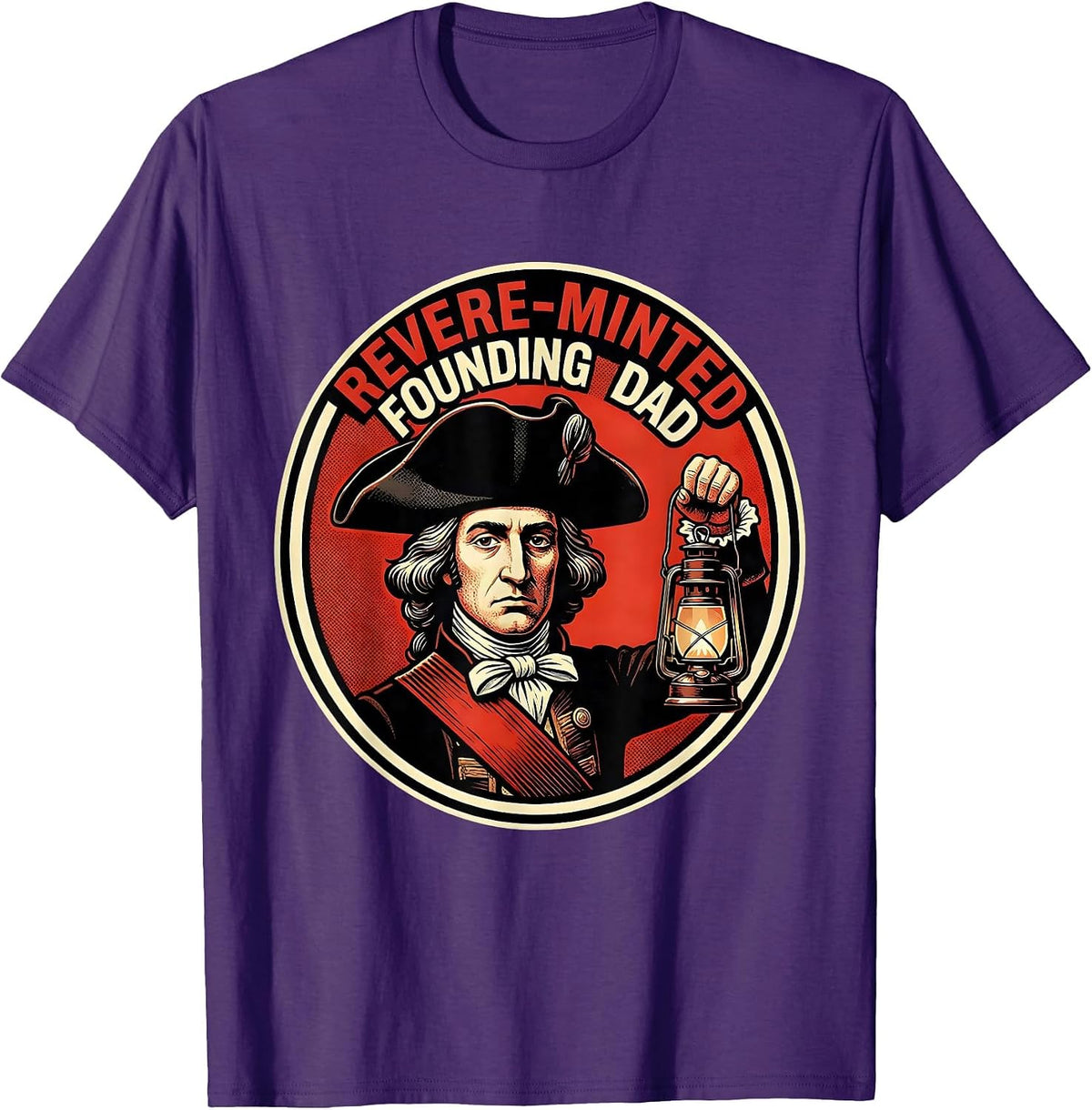 Men's Revere-Minted Founding Dad Pop Art Funny History Teacher 4th T-Shirt - Purple