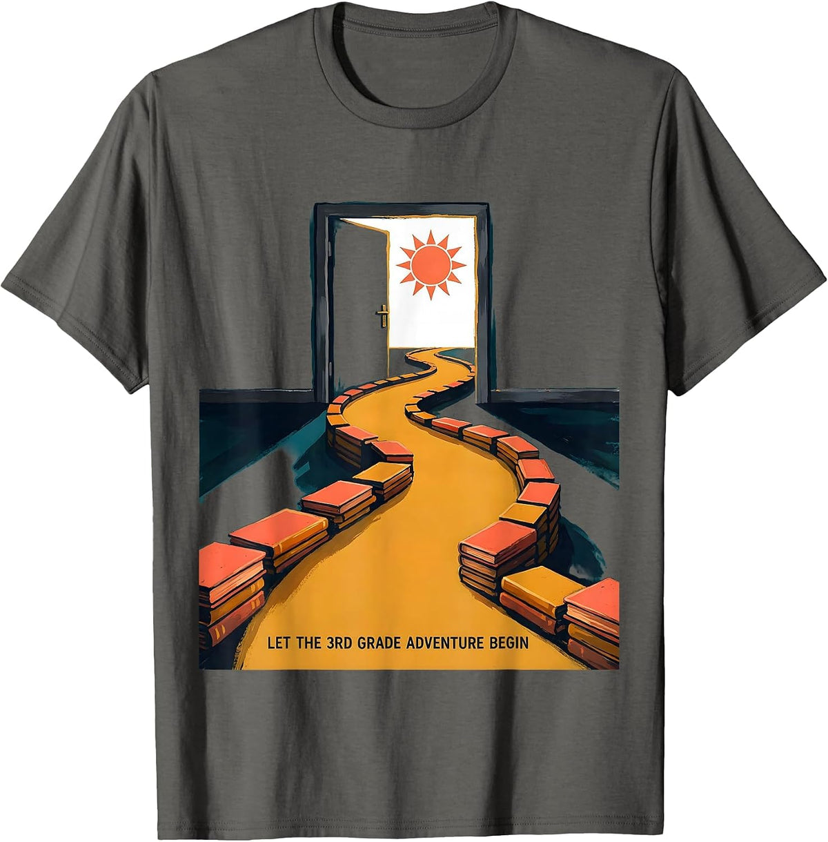 Men's Let The 3rd Grade Adventure Begin Teacher Team Back T-Shirt - Asphalt Grey