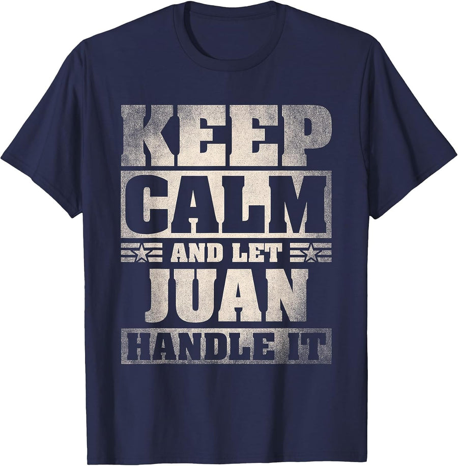 Juan Name Shirt Personalized Juan First Name T-Shirt - Navy Blue