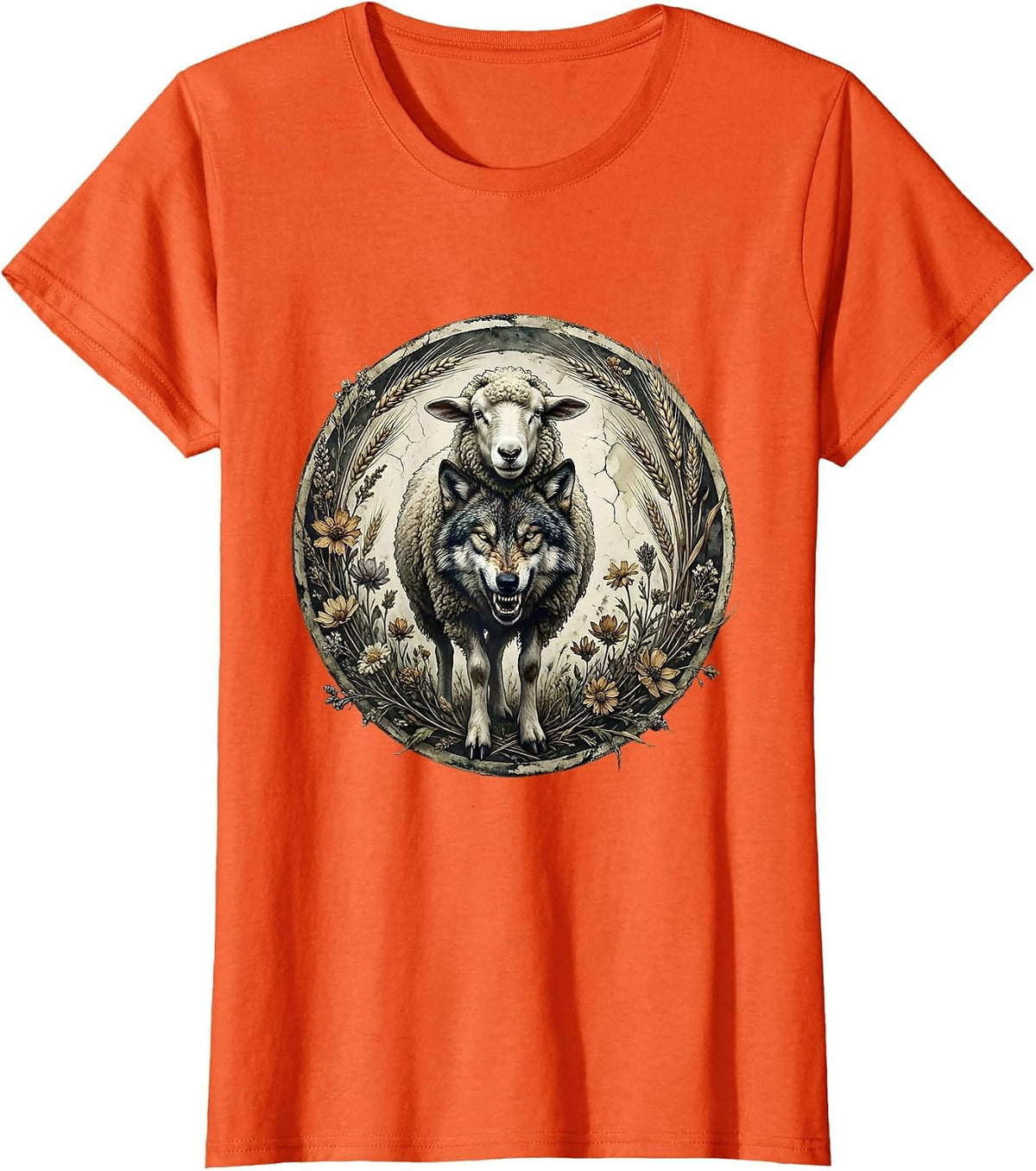 Wolf In Sheep's Clothing Christian Graphic T-Shirt - Orange