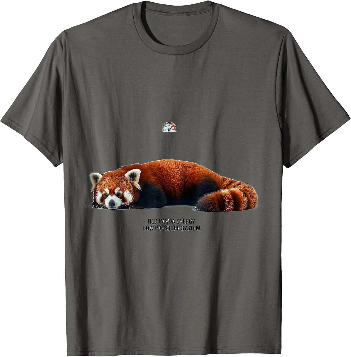 Red Panda Energy Low Pressure System Funny Animal Lover T-Shirt - Asphalt Grey