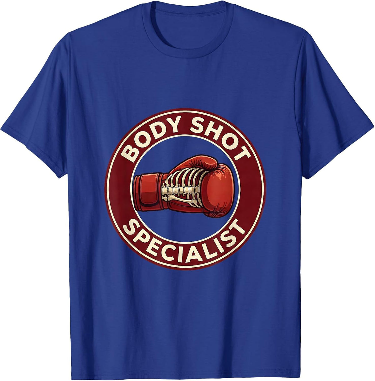 Body Shot Specialist Boxing Graphic Design T-Shirt - Royal Blue