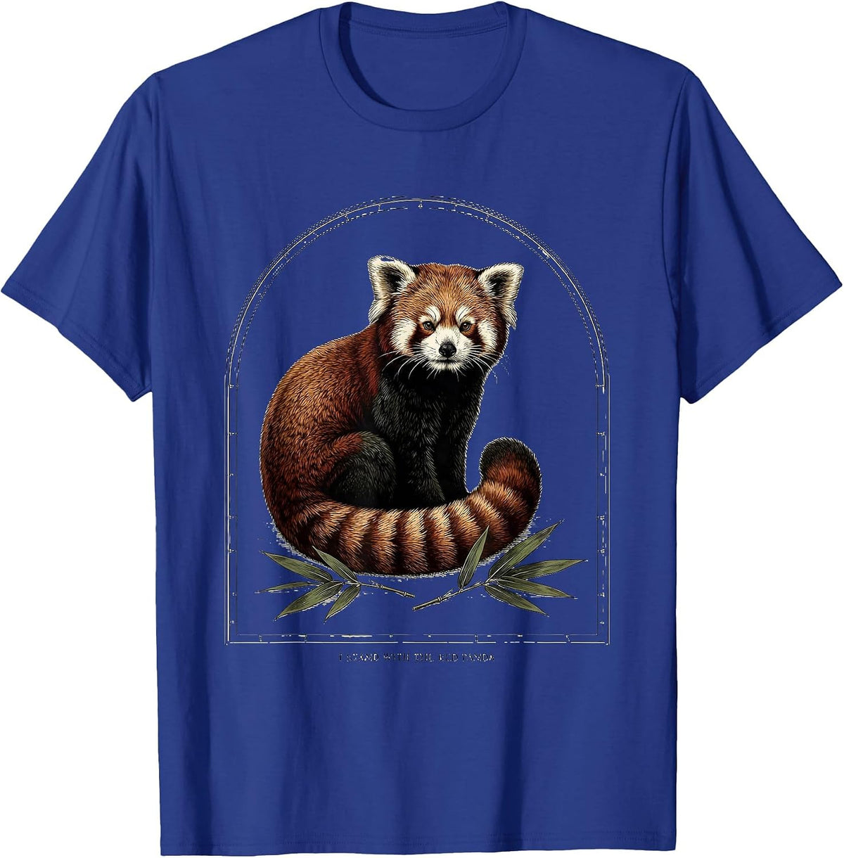 Men's I Stand With the Red Panda Botanical Wildlife Conservation T-Shirt - Royal Blue