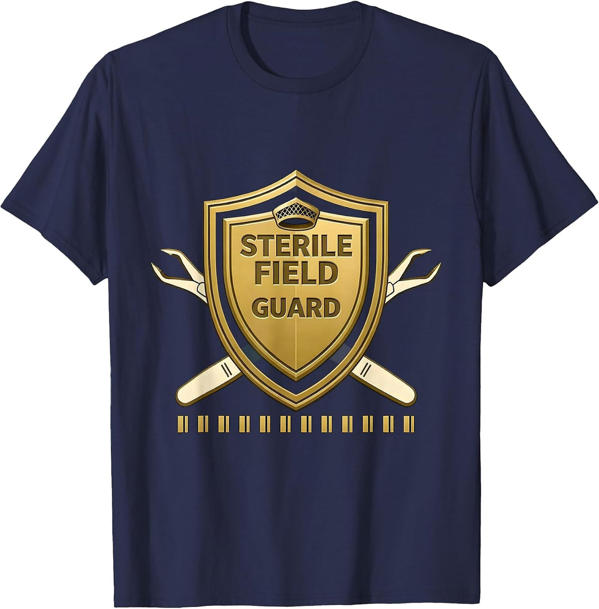 Men's Sterile Field Guard Funny Surgical Tech Scrub T-Shirt - Navy Blue