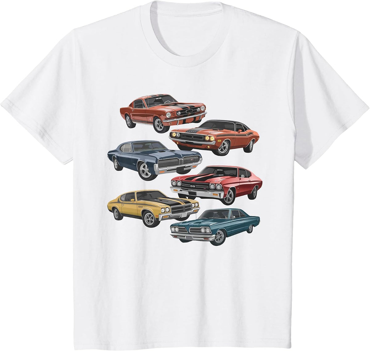 Vintage Muscle Car Artwork for Car Show Enthusiasts T-Shirt - White