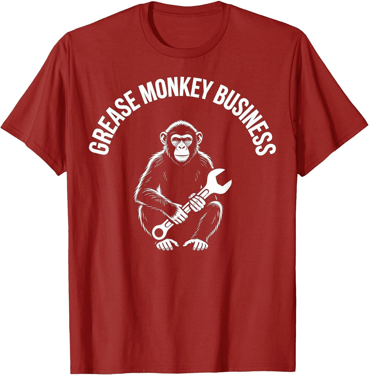 Grease Monkey Business Mechanic Garage Design T-Shirt - Cranberry Red