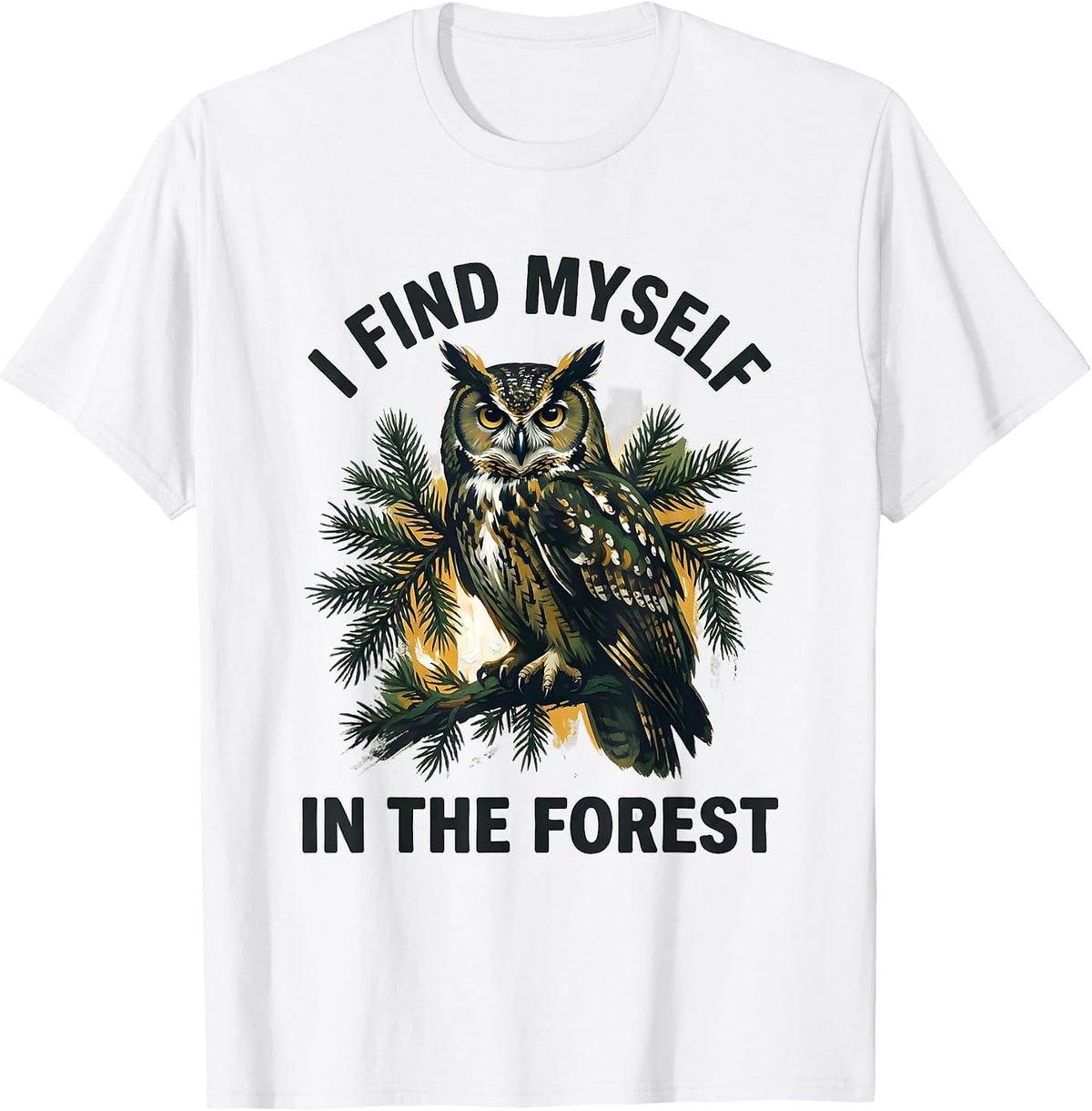 Men's I Find Myself In The Forest Retro Nature Wildlife Forest T-Shirt - White