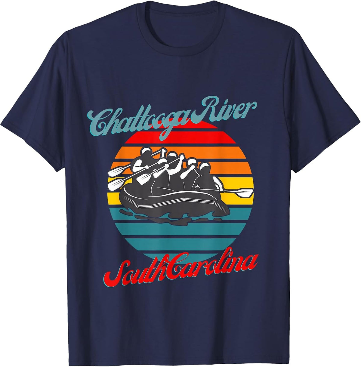 Chattooga River South Carolina White Water Rafting T-Shirt - Navy Blue