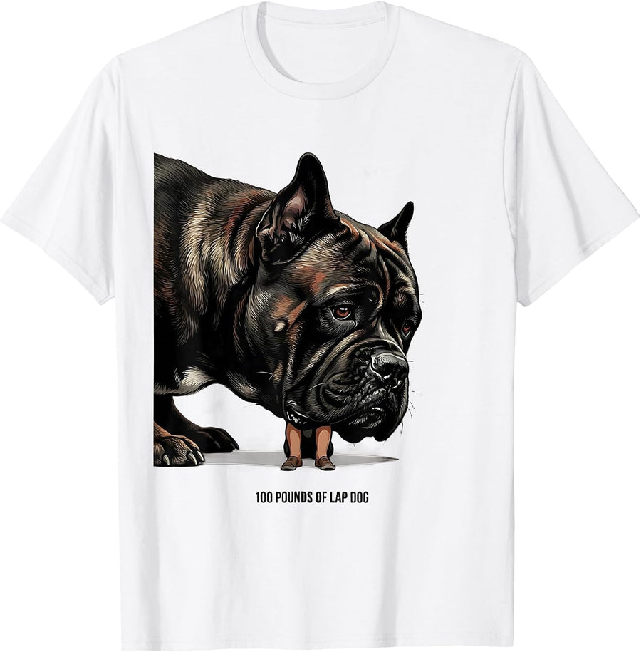 Men's 100 Pounds Of Lap Dog Cane Corso Owner Humor Gift T-Shirt - White