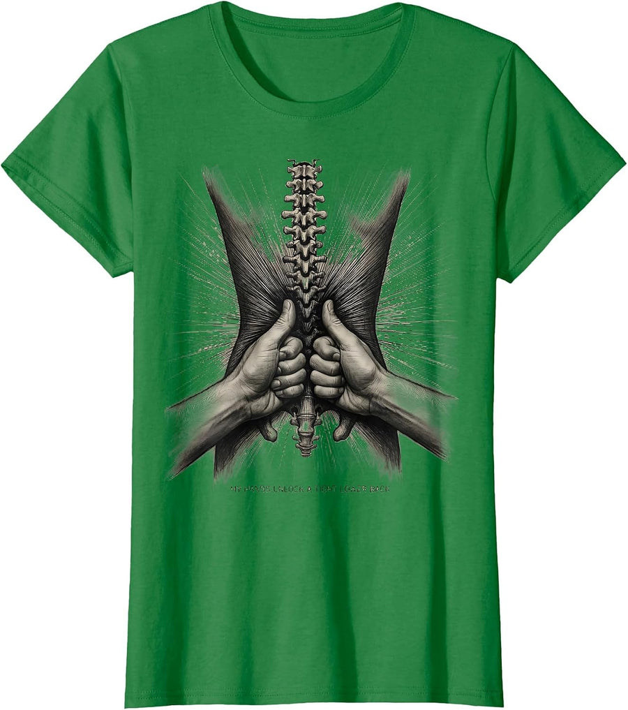 Women's My Hands Unlock A Tight Lower Back Funny Massage Therapist T-Shirt - Kelly Green
