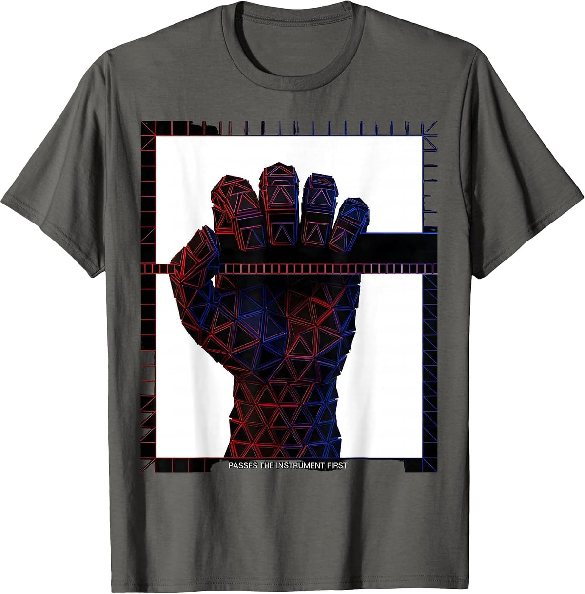 Passes The Instrument First Geometric Surgical Tech Humor T-Shirt - Asphalt Grey