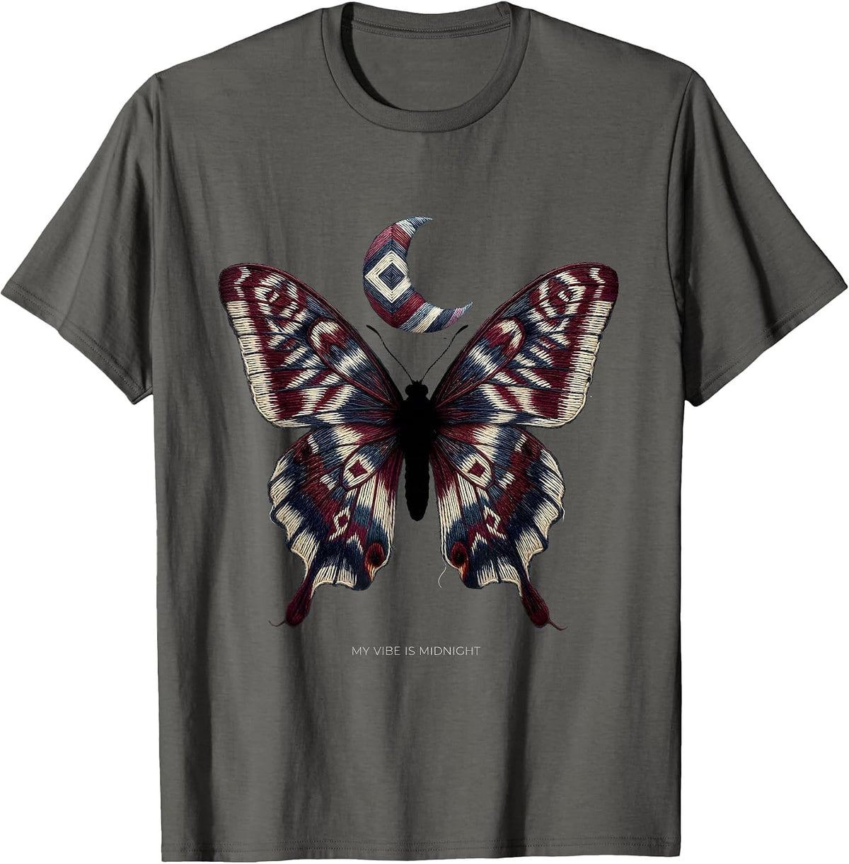 Men's My Vibe Is Midnight Goth Dark Aesthetic Design T-Shirt - Asphalt Grey