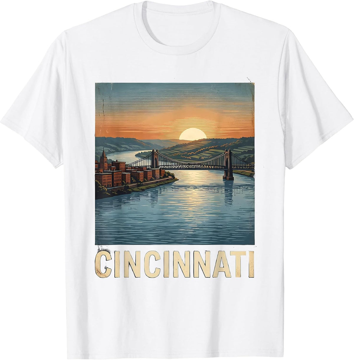 Cincinnati Vintage Retro City Pride T-Shirt - White