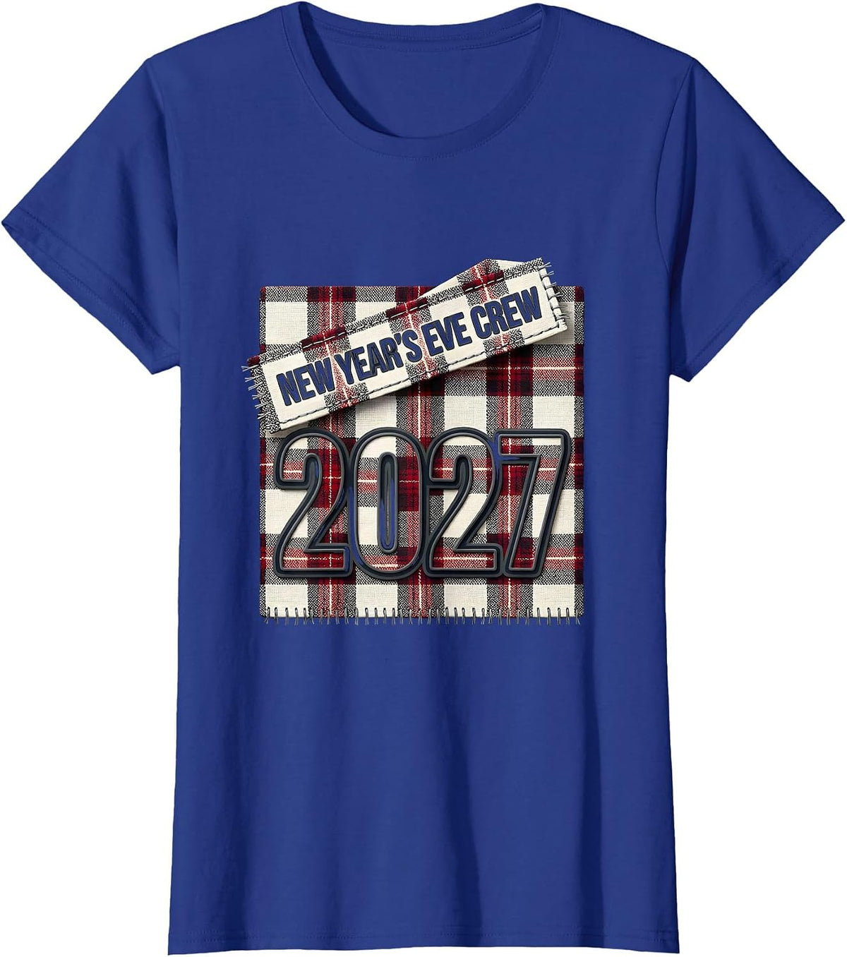 Women's New Year's Eve Crew 2027 Family Matching Holiday Keepsake T-Shirt - Royal Blue