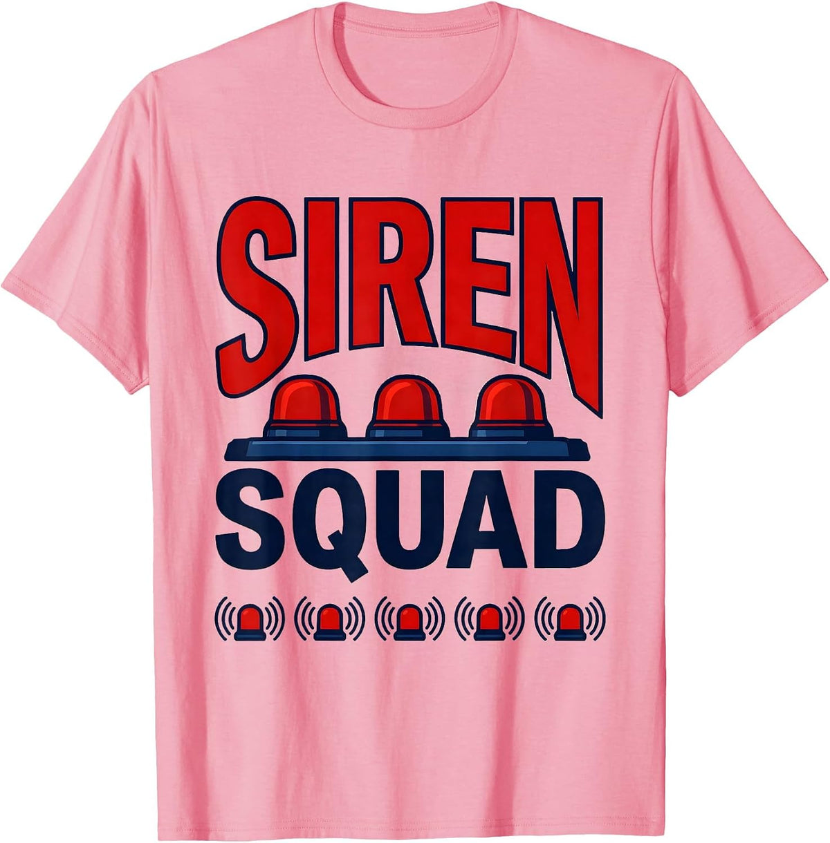Men's Siren Squad Bold Paramedic EMT Crew Gift T-Shirt - Pink