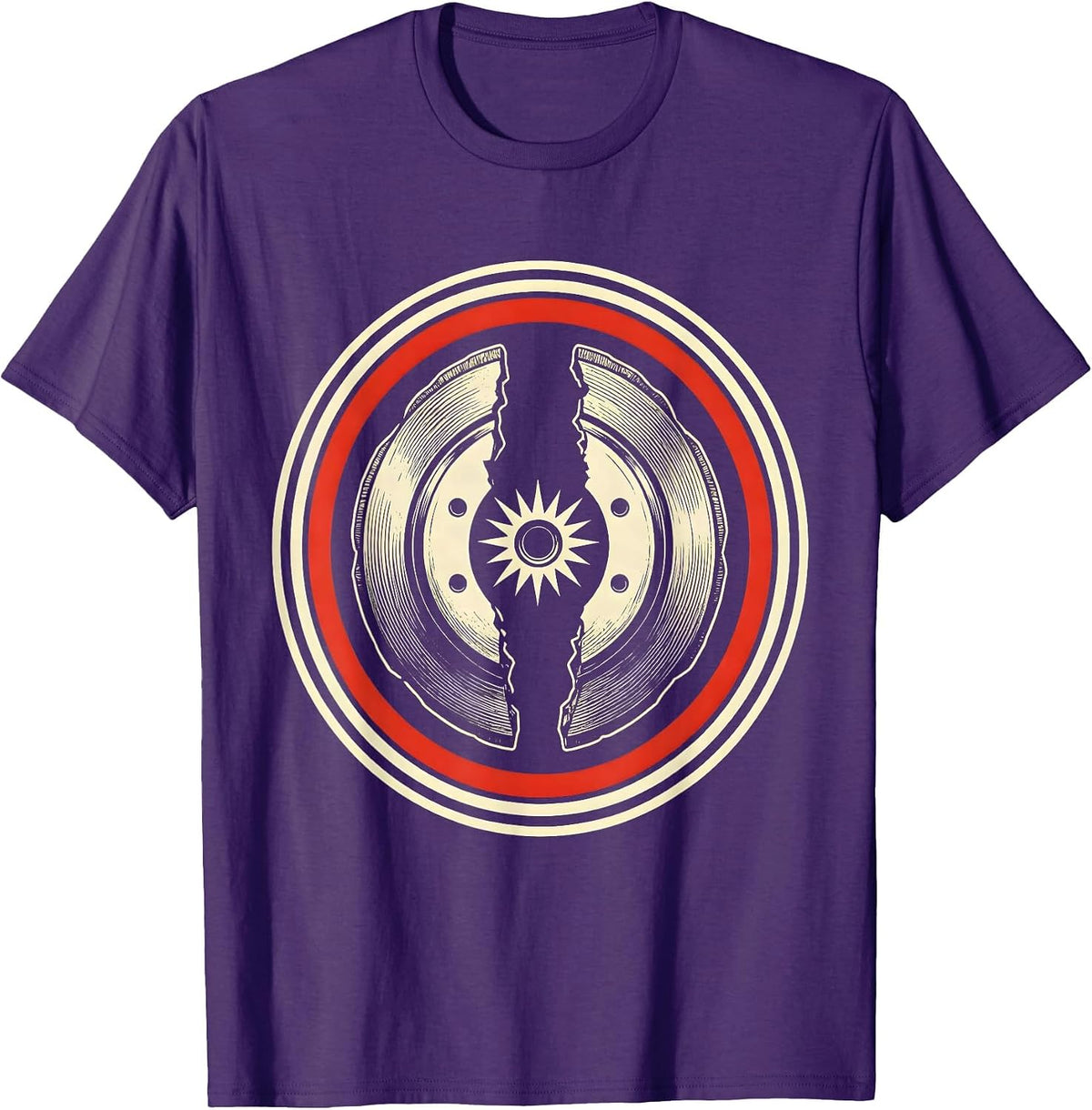 Men's Valley Forge Automotive Revolutionary Drum Brake Art T-Shirt - Purple