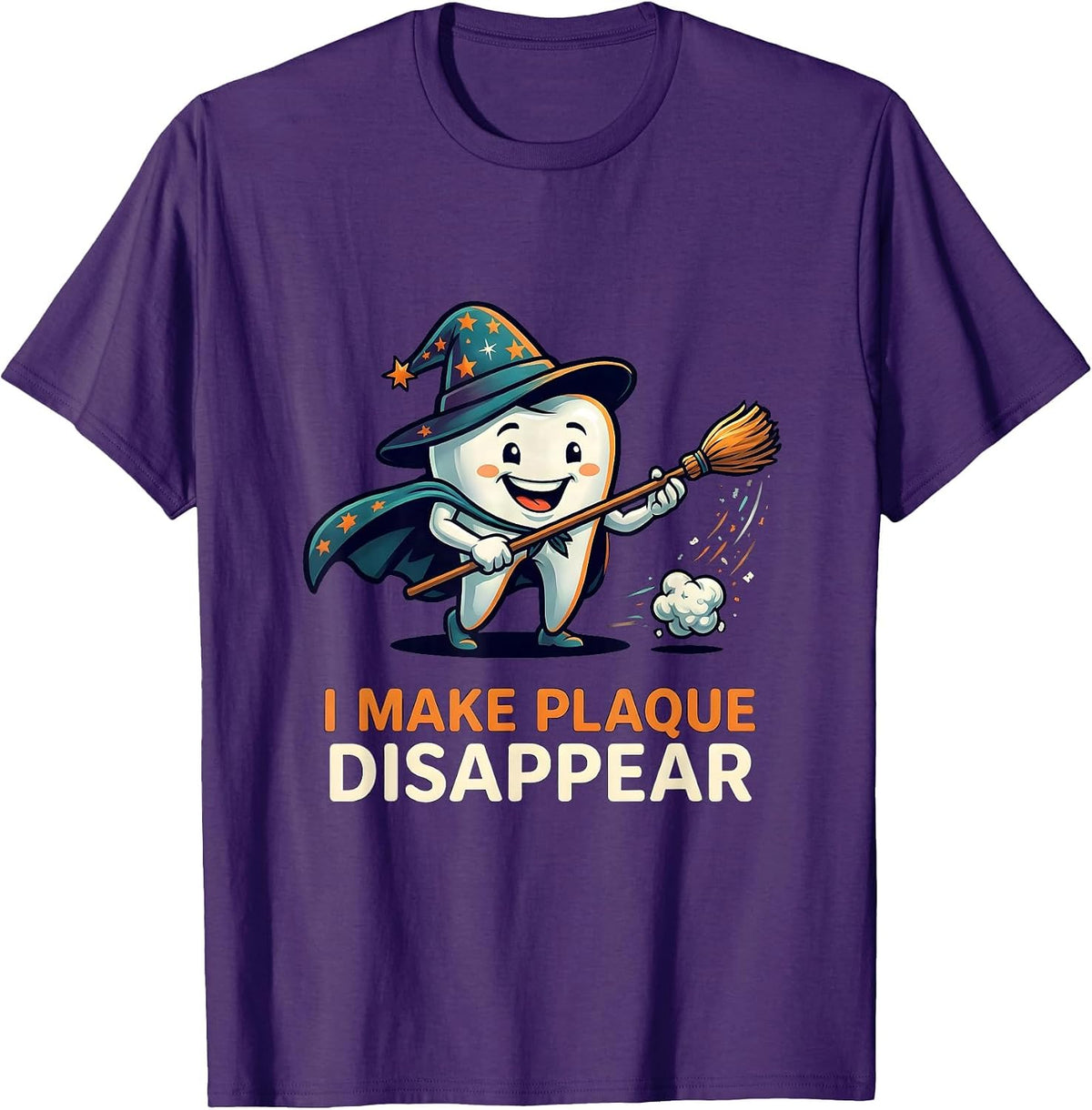 Men's I Make Plaque Disappear Funny Dentist Halloween Dental Pun T-Shirt - Purple