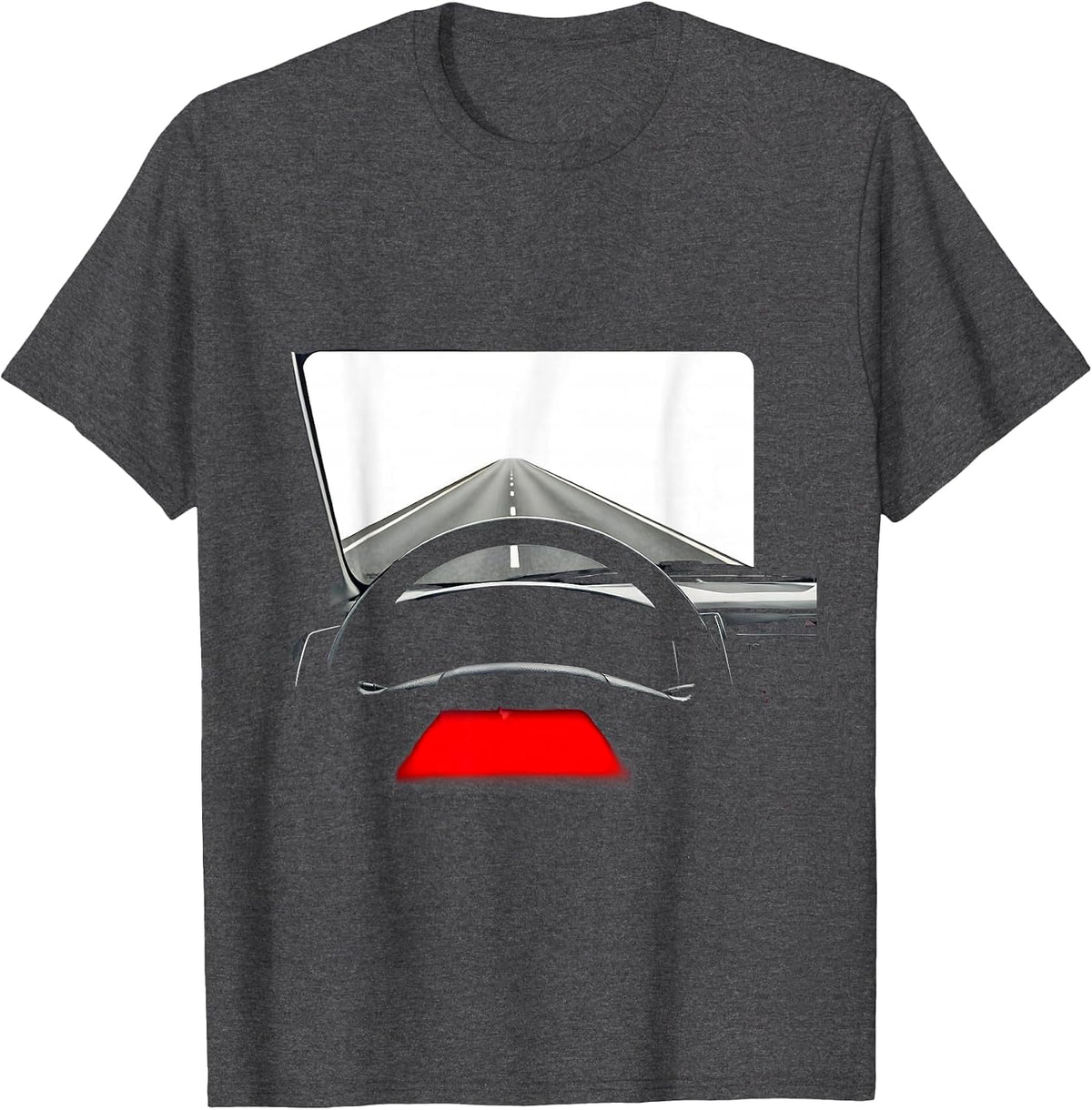 Men's EMT Ambulance Night Drive Graphic Tee T-Shirt - Dark Heather Grey