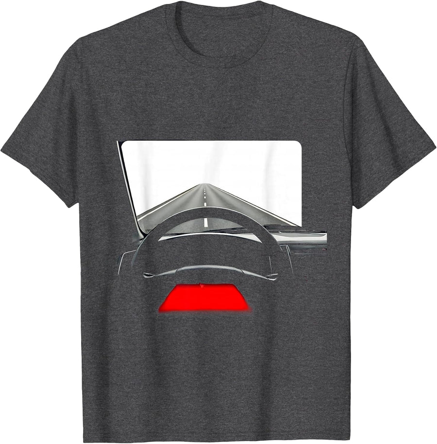 Men's EMT Ambulance Night Drive Graphic Tee T-Shirt - Dark Heather Grey