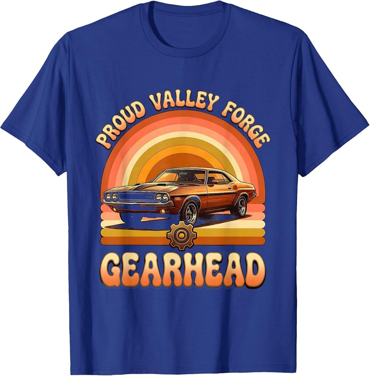 Men's Proud Valley Forge Gearhead Automotive Design T-Shirt - Royal Blue