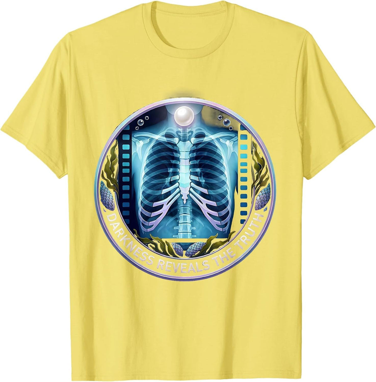 Men's Darkness Reveals The Truth Radiology Design T-Shirt - Lemon Yellow