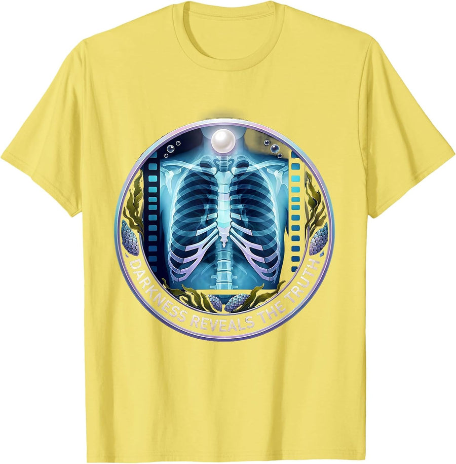 Men's Darkness Reveals The Truth Radiology Design T-Shirt - Lemon Yellow