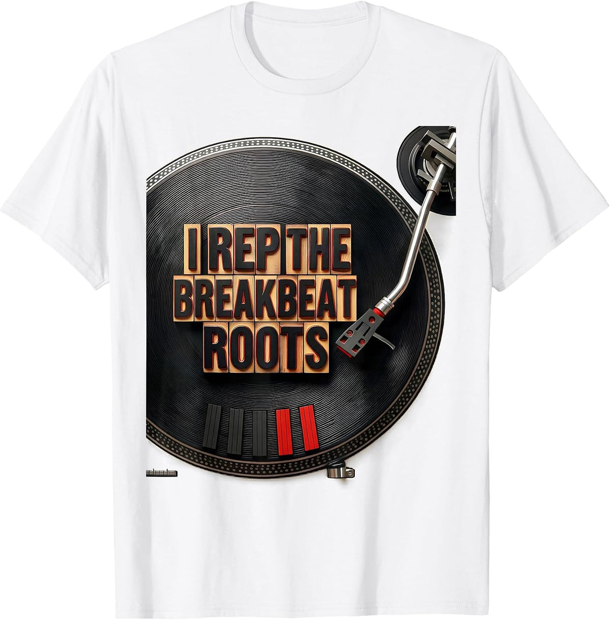 Men's I Rep The Breakbeat Roots Urban Nostalgic Hip Hop Rap T-Shirt - White