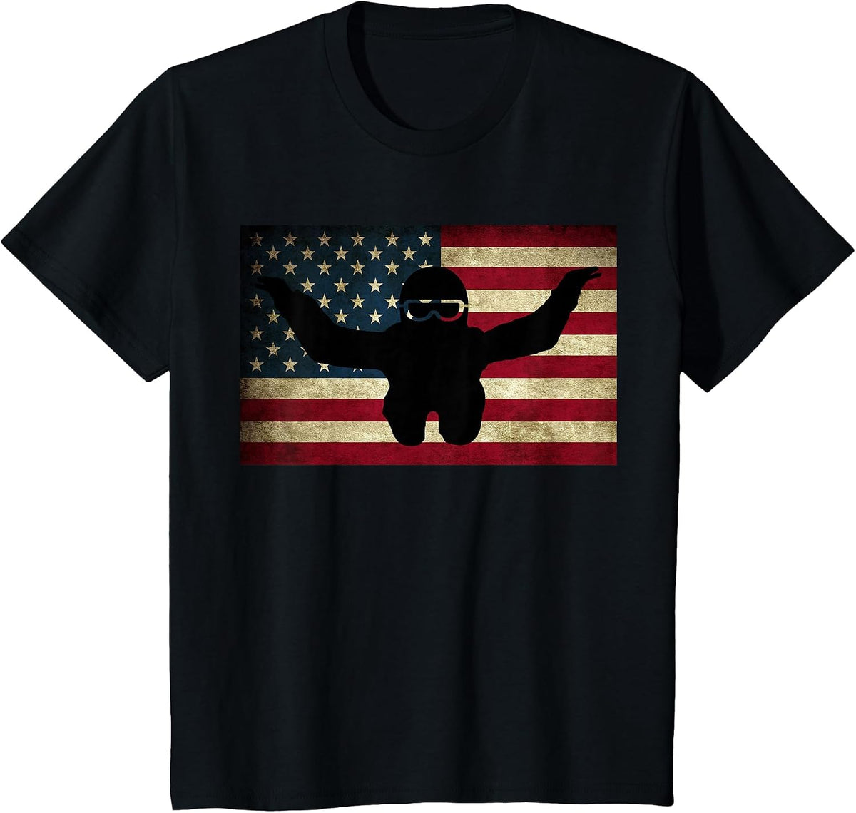 Skydiving T-Shirt Parachuting T Shirt Skydive Tee Skydiver T-Shirt - Black